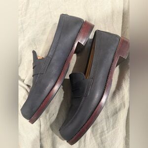 Adelante The Sofia Leather Penny Loafers Black Size 8